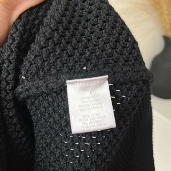 Ronny Kobo‎ Dress Black One Shoulder Cut Out Crochet Knit Midi Dress Size S - Picture 10 of 11